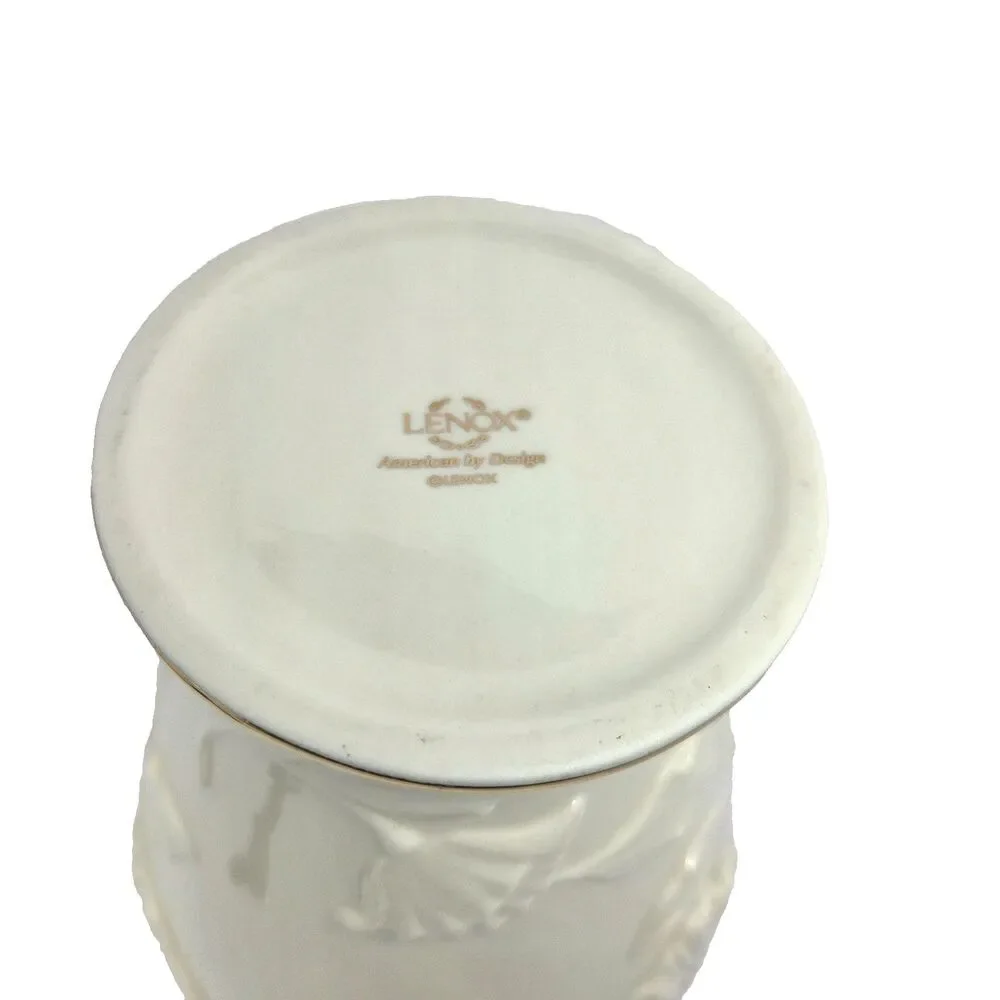 Vintage LENOX 10” Vase POPPY Pattern, creamy ivory AMERICAN BY DESIGN